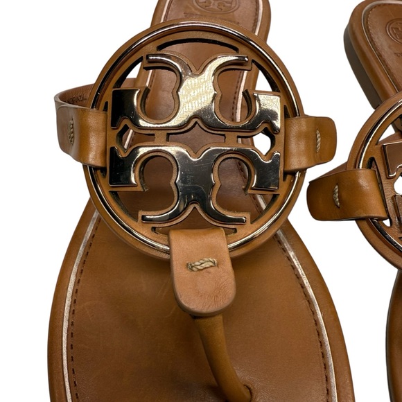 Tory Burch Miller Metal Logo Leather Sandals, 9M - Picture 2 of 14